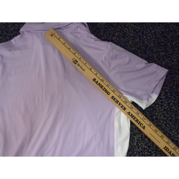 Short Par 4 Polo Shirt Mens M Soft Violet Whitfield Golf Performance Quick Dry - Picture 15 of 15
